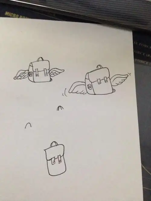 会飞的书包怎么画?草图.