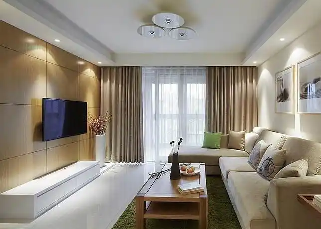 现代简约风格小户型客厅电视背景墙装修效果图