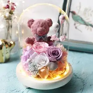 永生花玻璃罩送女朋友七夕礼物图片