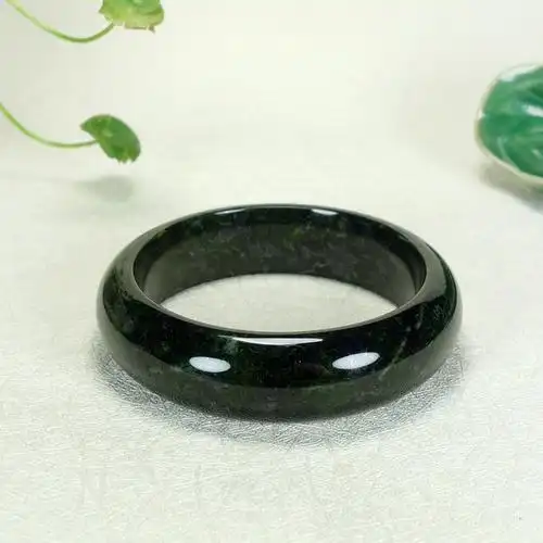 天然藏玉药王石手镯橄榄绿墨玉带磁性镯子玉石玉器厂家批发