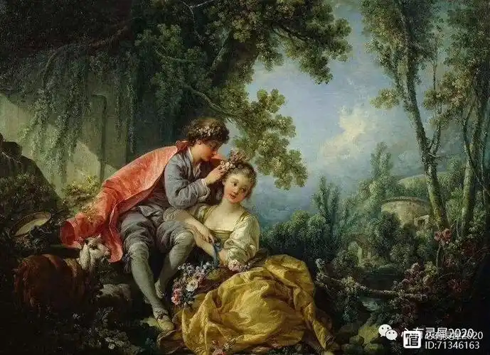 世界名画沐浴后的狄安娜法国画家布歇笔下丰润艳丽的女性形象