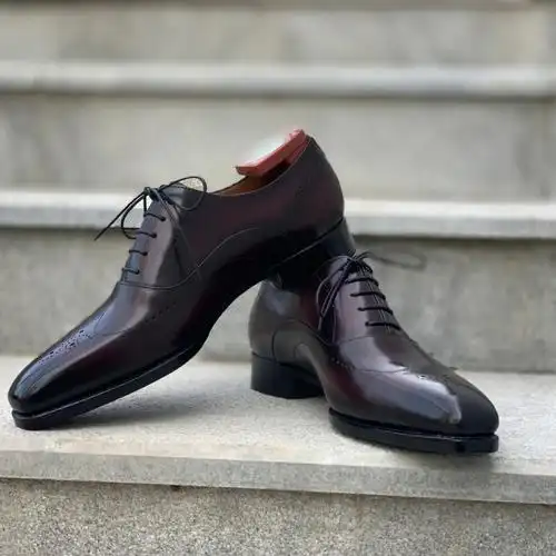 深酒红收腰高端商务男鞋