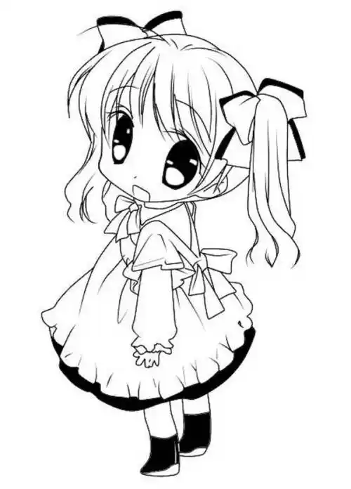 动漫简笔画卡通漫画手绘头像线稿700_974竖版竖屏动漫女孩线条简笔画