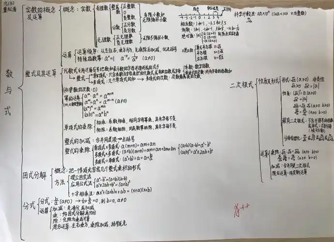 潜龙学校九2九5班数学《数与式》思维导图作品
