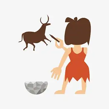 彩色手绘的原始人