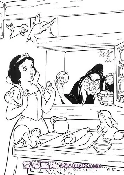 死掉的白雪公主简笔画