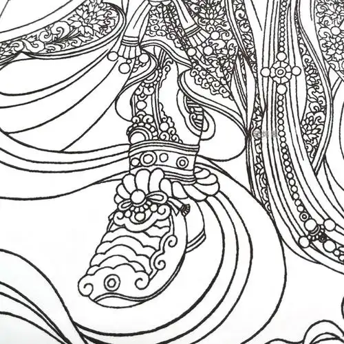 白描廷炜阁唐卡线描法海寺四大天王之广天王新品工笔工艺画