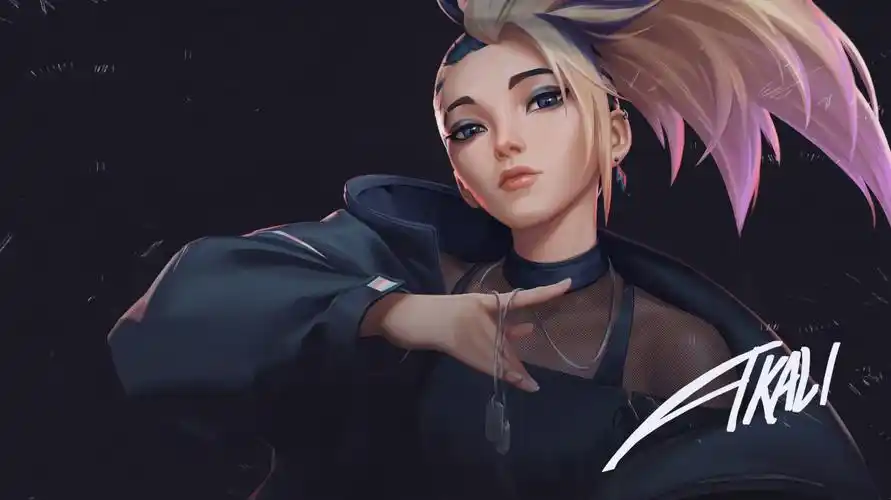 kda阿卡丽蓝眼睛英雄联盟4k壁纸