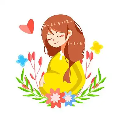 怀孕卡通母亲温馨幸福png素材