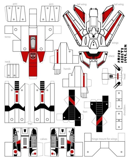 变形金刚战斗机纸模,可变形!jetfire