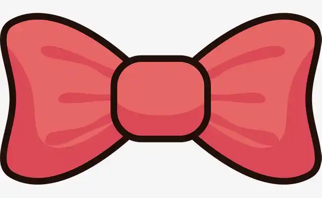 黑边描边粉色黑边矢量蝴蝶领结