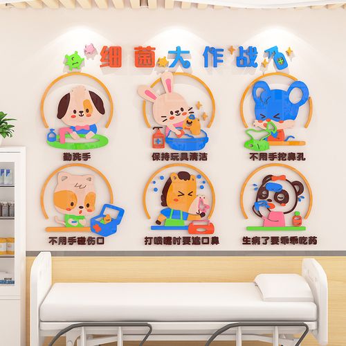 幼儿园墙面装饰卫生保健宣传标语环境布置学校医务室软装墙贴