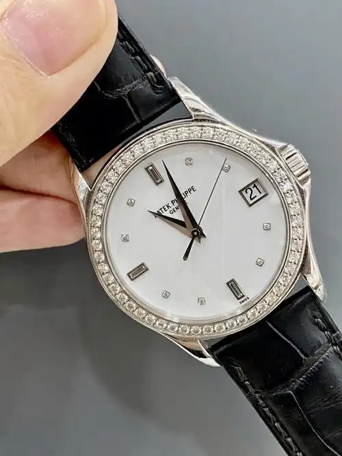 正装表百达翡丽古典表系列18k白金原镶钻