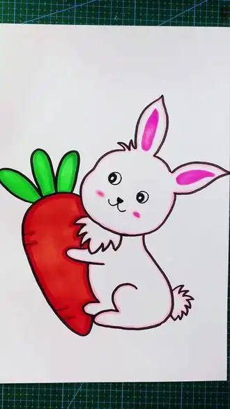 教孩子画可爱小白兔#育儿 #创意美术 #简笔画 #一起学画画 - 抖音