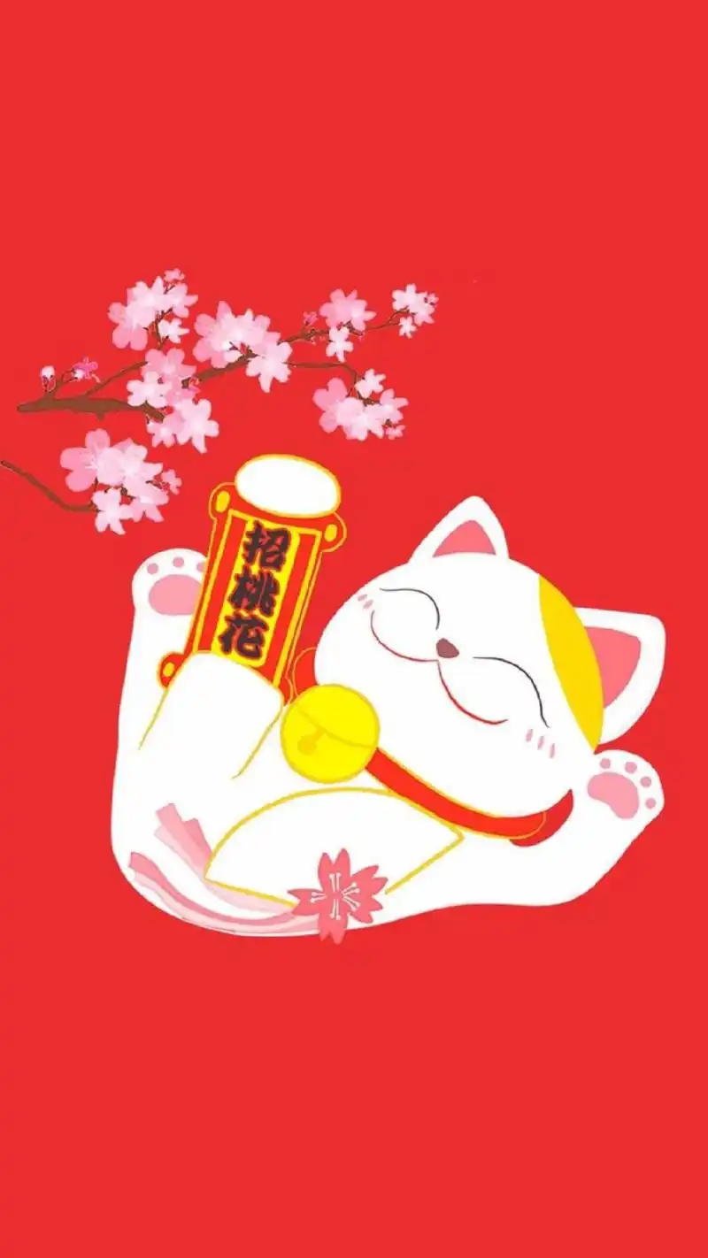 超可爱的招财猫卡通图片手机壁纸