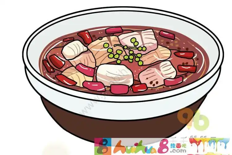 经典川菜水煮鱼简笔画图片