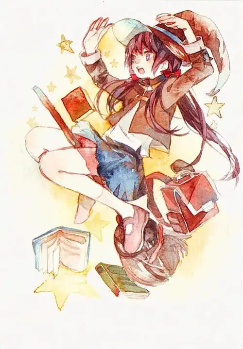 老何 水彩同人插画欣赏 漫画 水彩 手绘 少女漫画 同人 可爱