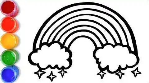 简单易懂的儿童绘画,一起来学习画一个闪闪发光的彩虹吧!
