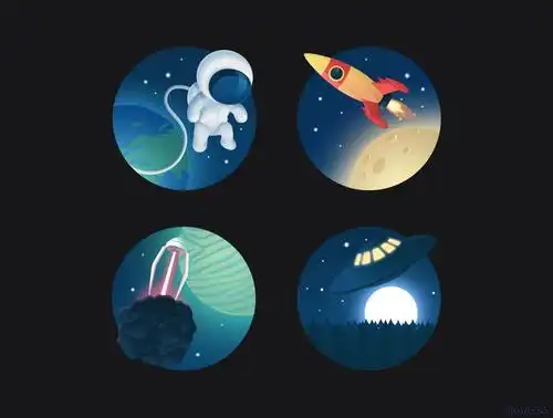 宇宙太空图标集psd源文件