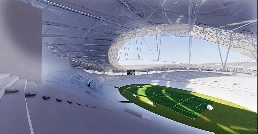 上海八万人体育场屋盖新增钢结构正式启动