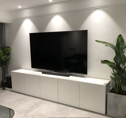 宜家贝达带门电视柜储物柜收纳白色黑色橡木120x40x64厘米