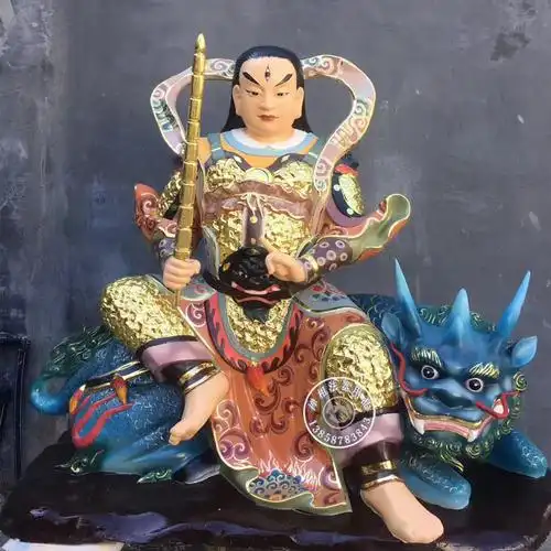 优质树脂彩绘白马将军神像 黑面将军 白面将军神像厂家供应