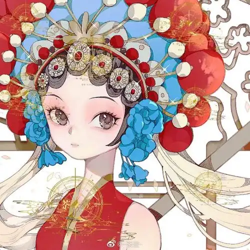 京剧花旦 画师微博:-荼壹