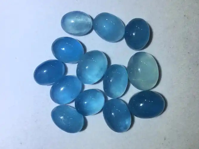 冰蓝级海蓝宝裸石大个头戒面蛋面女款蓝色水晶礼物冰透海水蓝