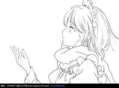 动漫小女孩侧脸简笔画