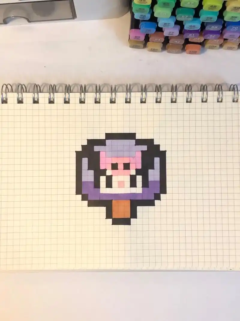 炎炎夏日 来根库洛米冰棍吧!#像素画 #网格画 #像素画教程 - 抖音