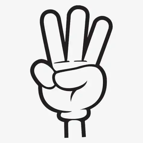 竖起两根手指简笔画