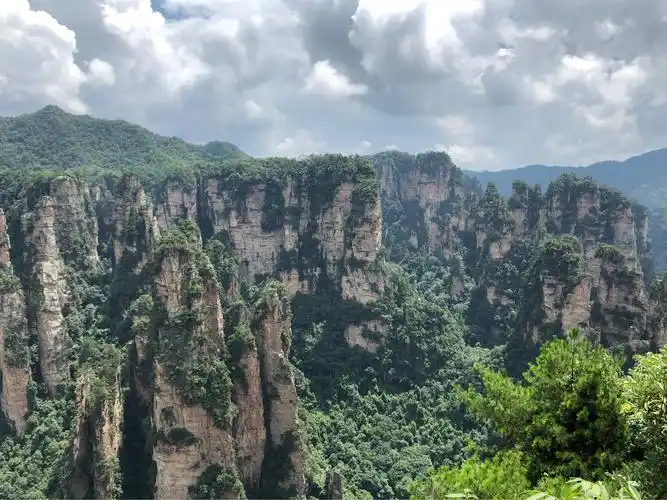 天子山公园崇山峻岭,层峦叠翠,苍翠欲滴