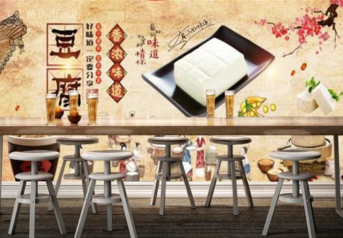 怀旧复古豆腐坊美食豆腐花手工制作流程图客厅背景墙纸壁纸壁画布