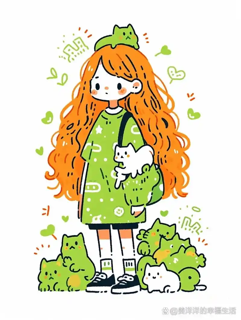 可爱的猫咪女孩!