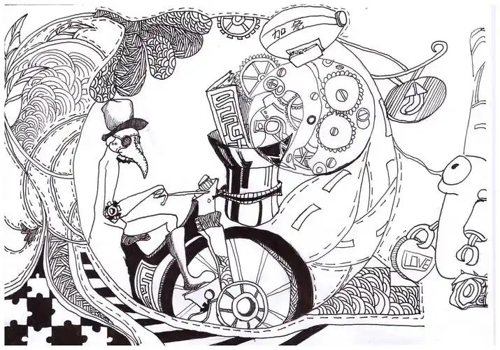 黑白蒸汽朋克圆茄子