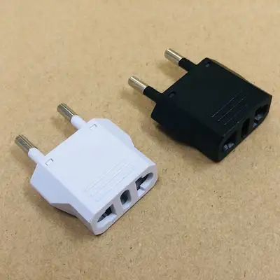 欧规转换插头美规转欧规插头全铜abs料大小孔美规转欧规转换插座