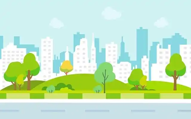 城市插画卡通建筑jpg素材建筑城市背景