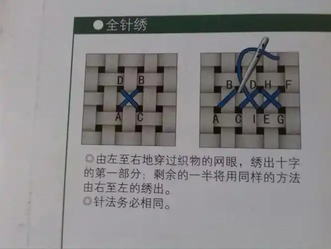 如何绣十字绣之全针绣法