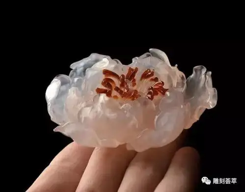 精美玉雕牡丹花欣赏2