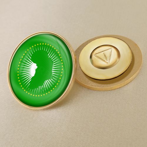 圆形非洲联盟旗帜徽章定制世界各国国旗胸章襟章水晶滴胶胸针