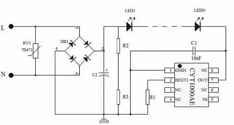 led驱动电源812w恒流源cyt1000ae无emc问题过温保护驱动方案ic
