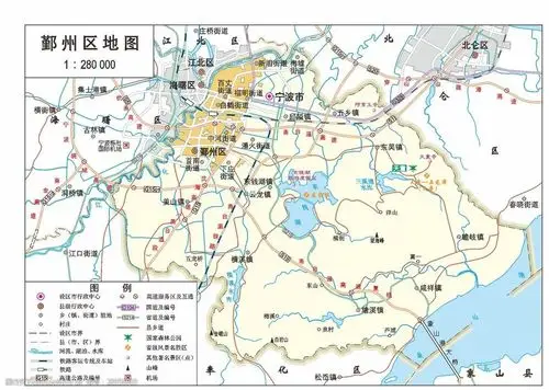 浙江宁波市鄞区标准地图32k