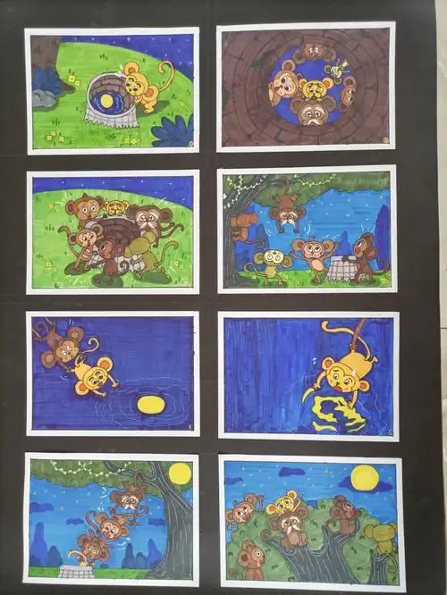 连环画猴子捞月