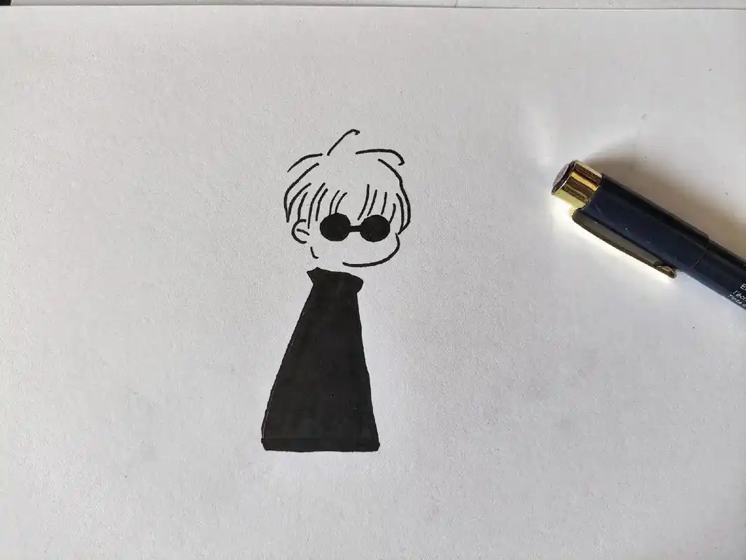 五条悟绘画过程.#简笔画 #咒术回战 - 抖音