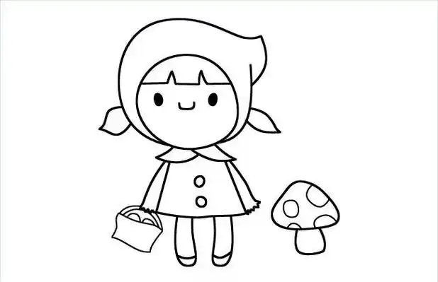 简笔画小红帽童话故事简笔画小红帽简笔画小红帽简笔画简单画法步骤