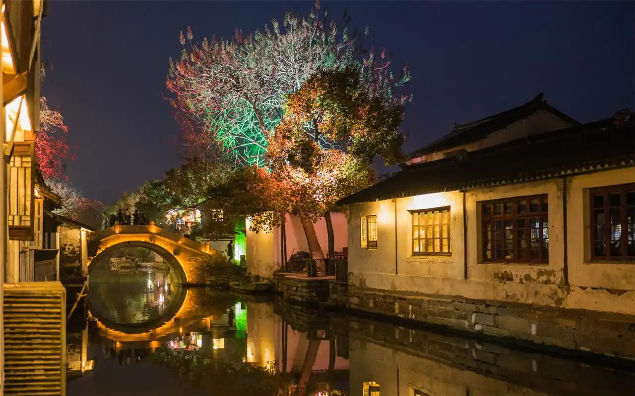江苏苏州周庄夜景壁纸图片