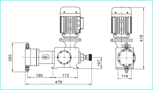 jyx系列液压隔膜式计量泵外形安装尺寸图