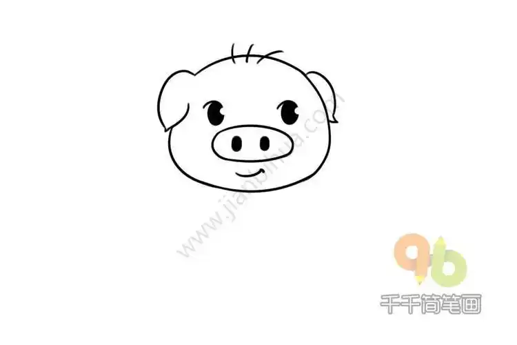 关于春节卡通猪耳朵简笔画