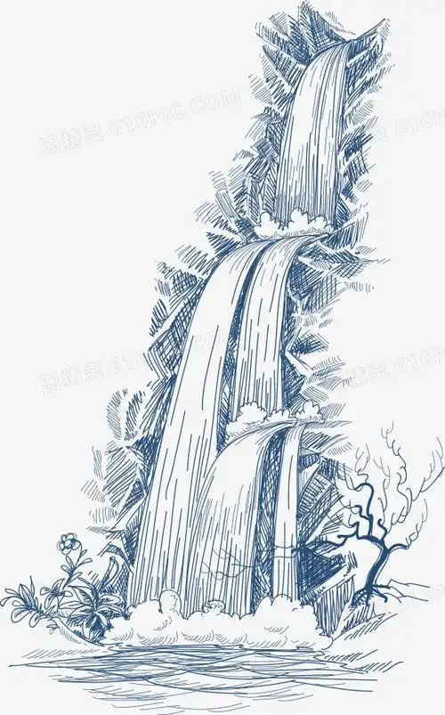 inge水瀑布流水瀑布瀑布流水瀑布流壶口瀑布瀑布插画森林瀑布瀑布山水