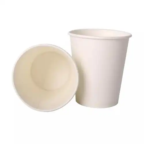 一次性纯白色纸杯杯子250ml100加厚茶水水杯冷热家用纸杯